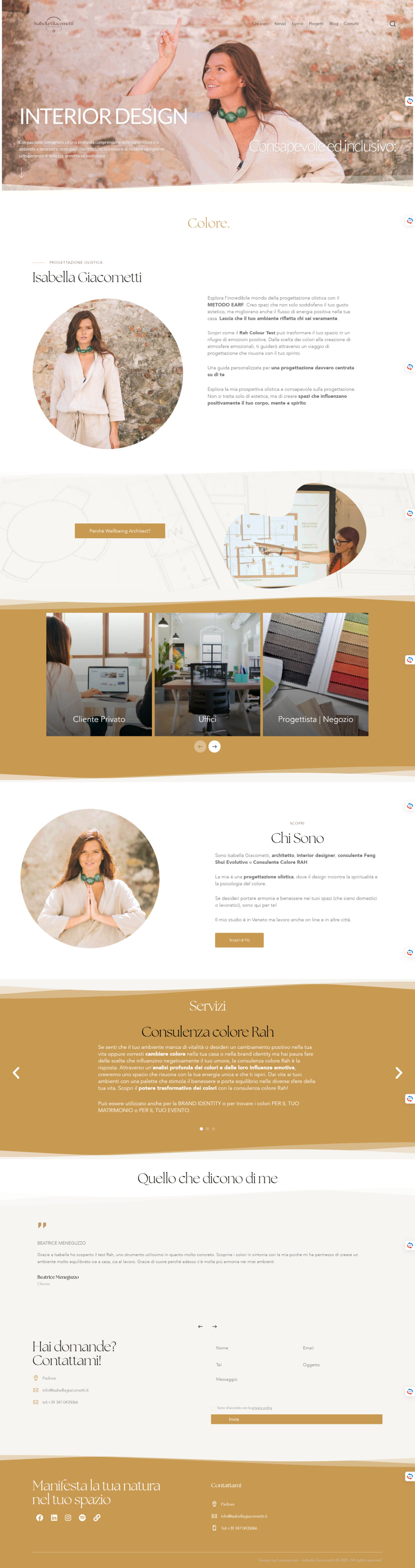 Screenshot do site Isabella Giacometti