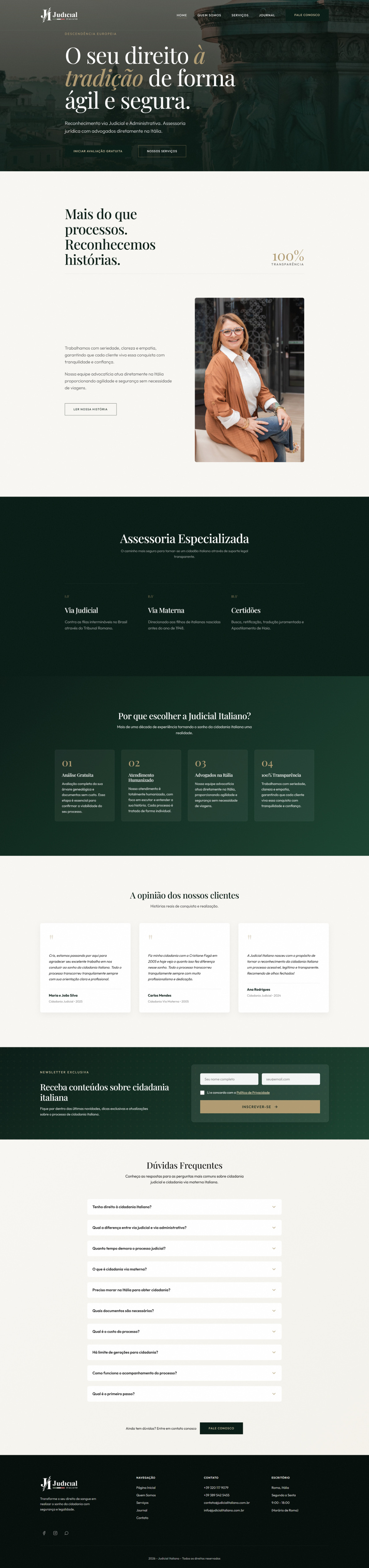 Screenshot do site Judicial Italiano